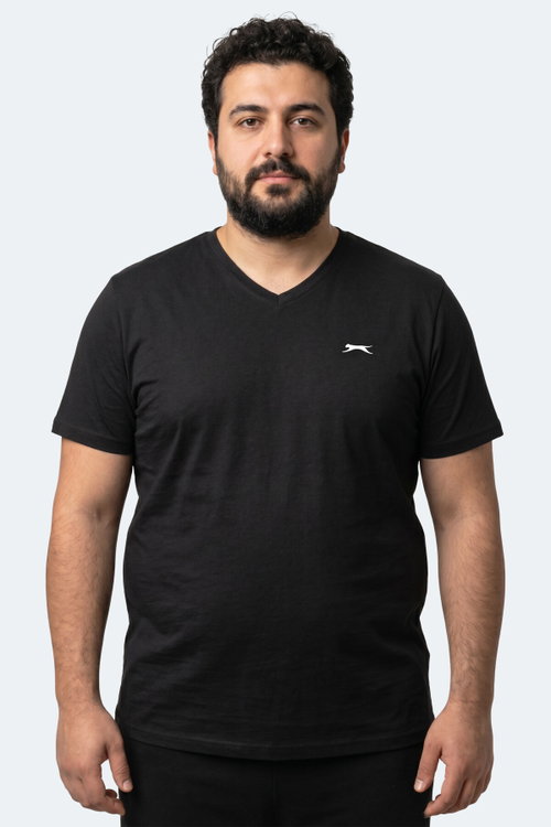 Slazenger RIVALDO JMB Erkek Büyük Beden Siyah Tişört