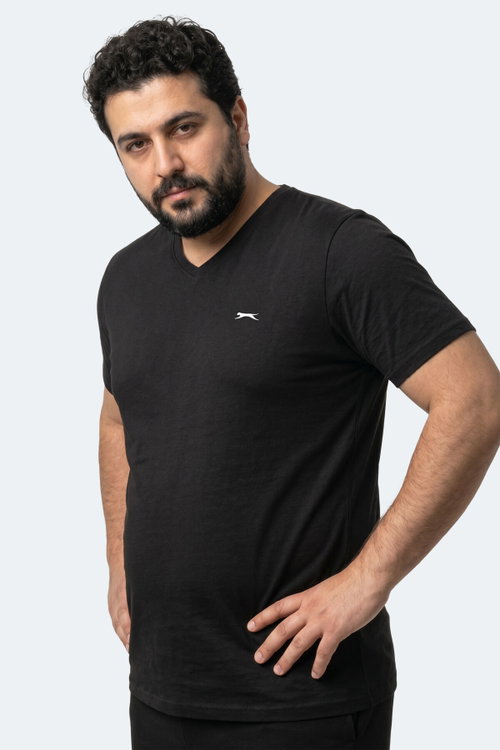 Slazenger RIVALDO JMB Erkek Büyük Beden Siyah Tişört