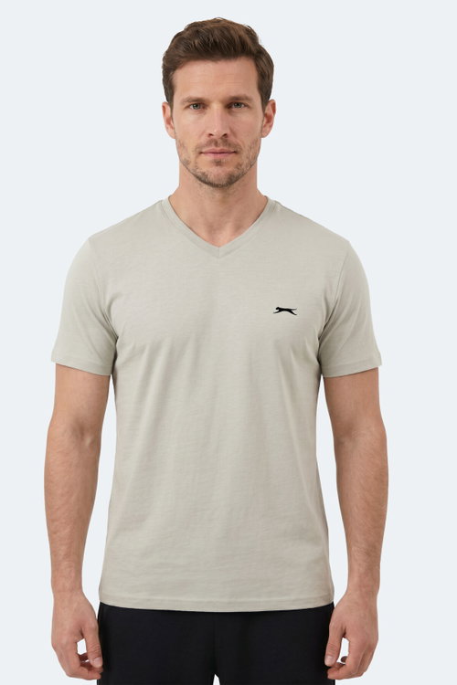 Slazenger RIVALDO T Erkek V Yaka Açık Gri Tişört