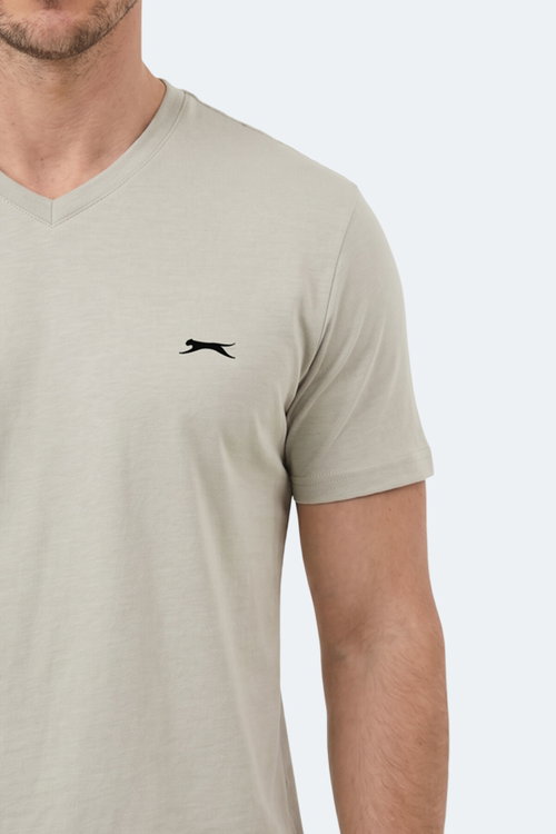 Slazenger RIVALDO T Erkek V Yaka Açık Gri Tişört