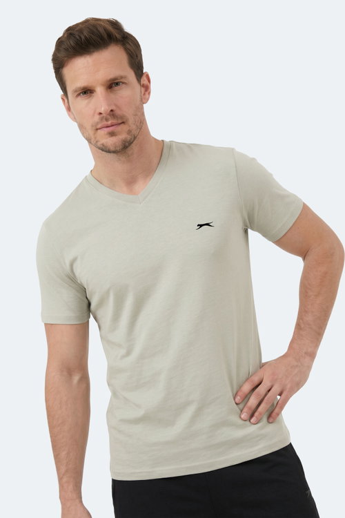 Slazenger RIVALDO T Erkek V Yaka Açık Gri Tişört