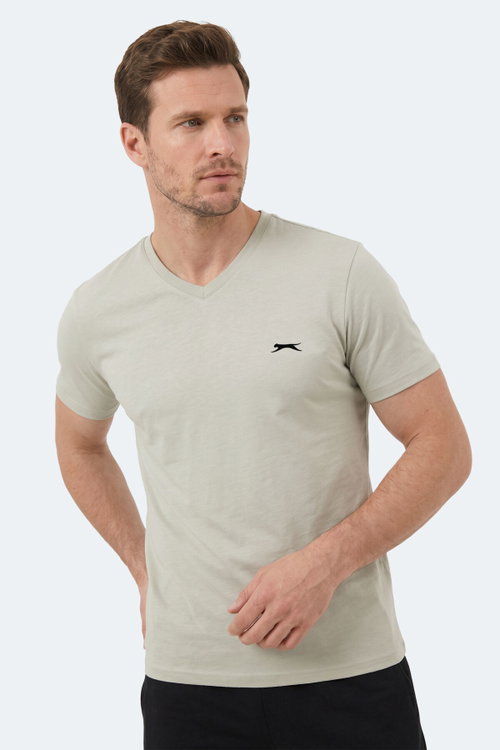 Slazenger RIVALDO T Erkek V Yaka Açık Gri Tişört