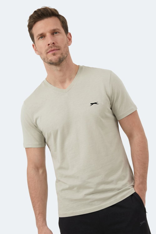 Slazenger RIVALDO T Erkek V Yaka Açık Gri Tişört