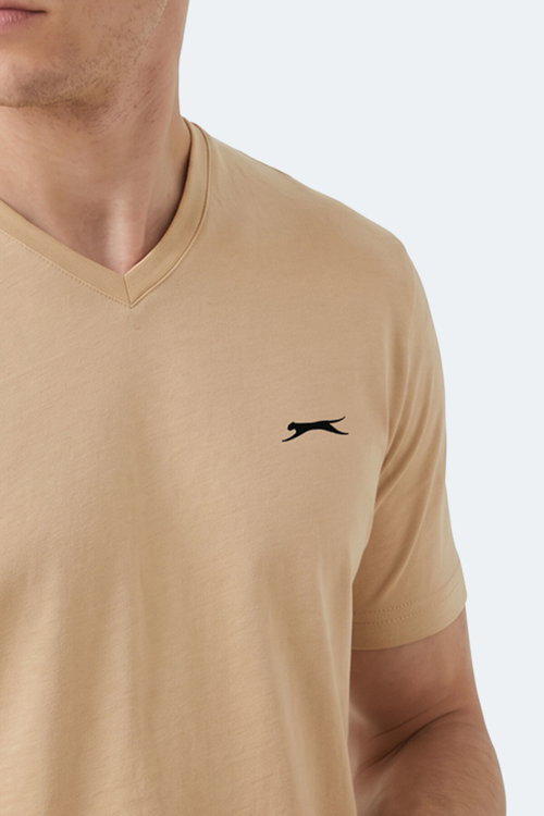Slazenger RIVALDO T Erkek V Yaka Bej Tişört