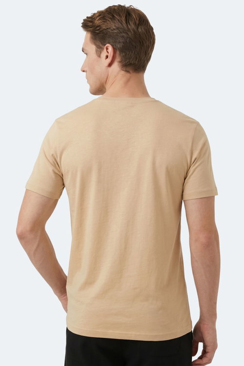 Slazenger RIVALDO T Erkek V Yaka Bej Tişört