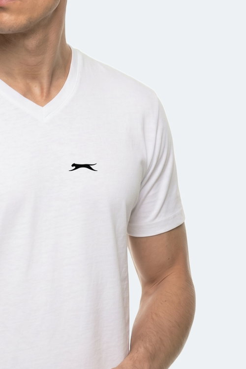 Slazenger RIVALDO T Erkek V Yaka Beyaz Tişört