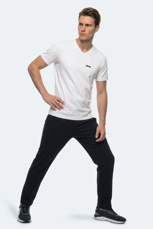 Slazenger RIVALDO T Erkek V Yaka Beyaz Tişört
