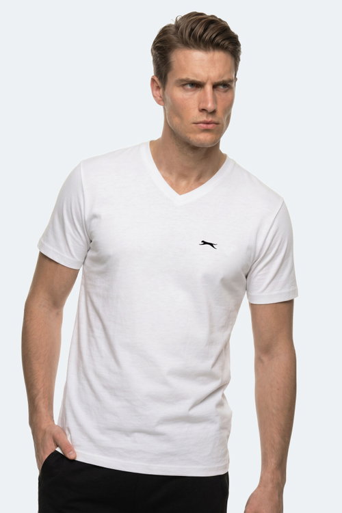 Slazenger RIVALDO T Erkek V Yaka Beyaz Tişört
