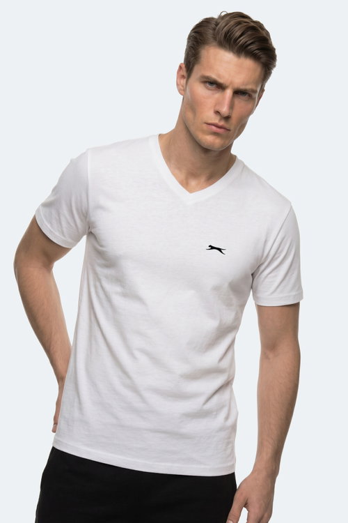 Slazenger RIVALDO T Erkek V Yaka Beyaz Tişört