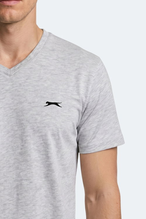 Slazenger RIVALDO T Erkek V Yaka Gri Tişört