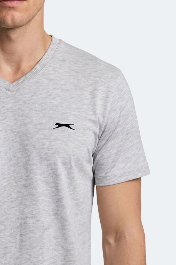 Slazenger RIVALDO T Erkek V Yaka Gri Tişört