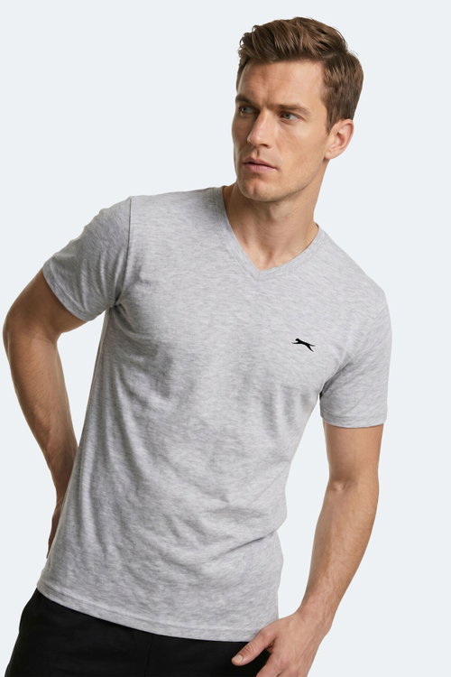 Slazenger RIVALDO T Erkek V Yaka Gri Tişört