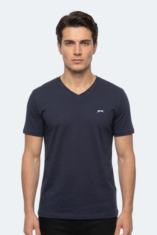 Slazenger RIVALDO T Erkek V Yaka Lacivert Tişört