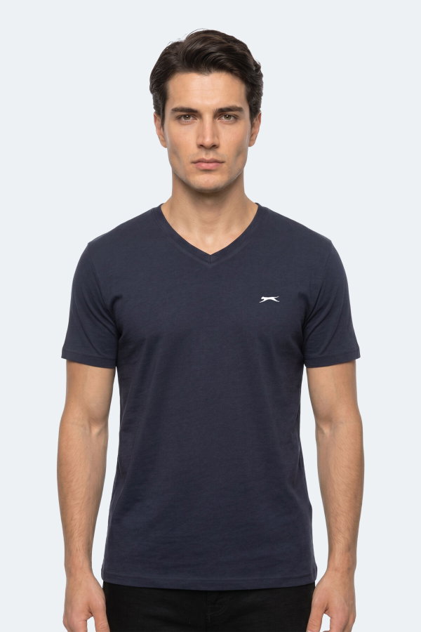 Slazenger RIVALDO T Erkek V Yaka Lacivert Tişört