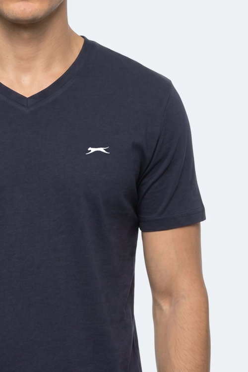 Slazenger RIVALDO T Erkek V Yaka Lacivert Tişört