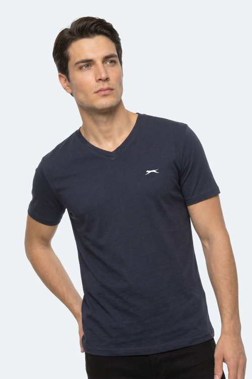 Slazenger RIVALDO T Erkek V Yaka Lacivert Tişört