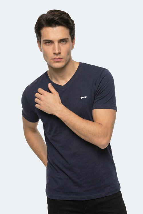 Slazenger RIVALDO T Erkek V Yaka Lacivert Tişört