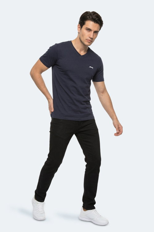 Slazenger RIVALDO T Erkek V Yaka Lacivert Tişört