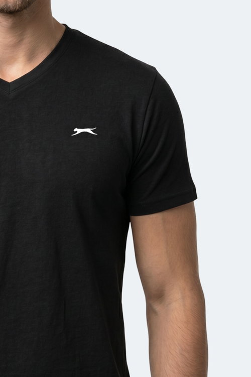 Slazenger RIVALDO T Erkek V Yaka Siyah Tişört