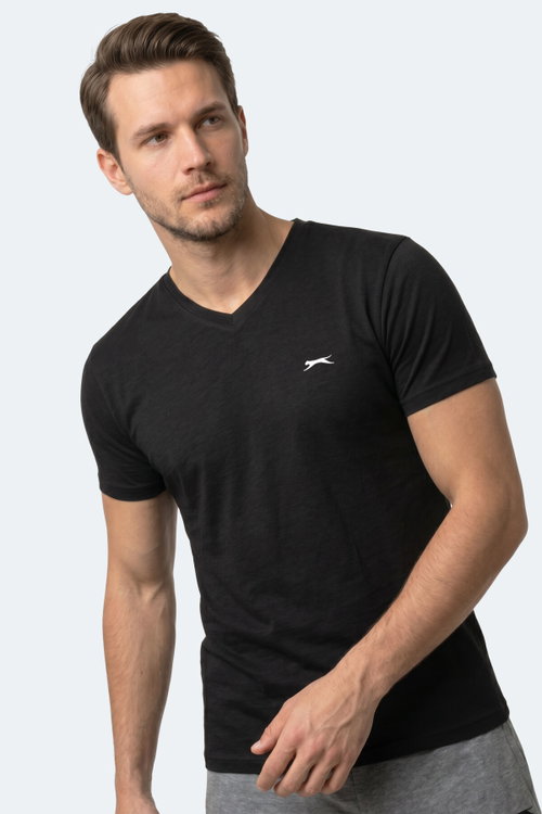 Slazenger RIVALDO T Erkek V Yaka Siyah Tişört