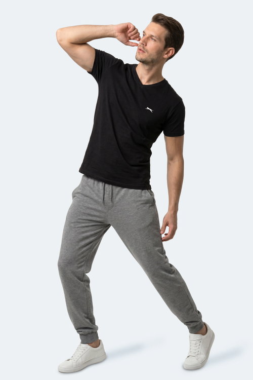 Slazenger RIVALDO T Erkek V Yaka Siyah Tişört