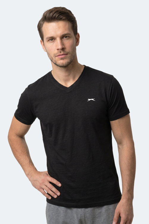 Slazenger RIVALDO T Erkek V Yaka Siyah Tişört