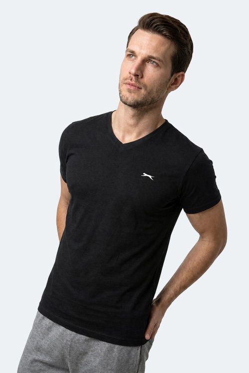 Slazenger RIVALDO T Erkek V Yaka Siyah Tişört