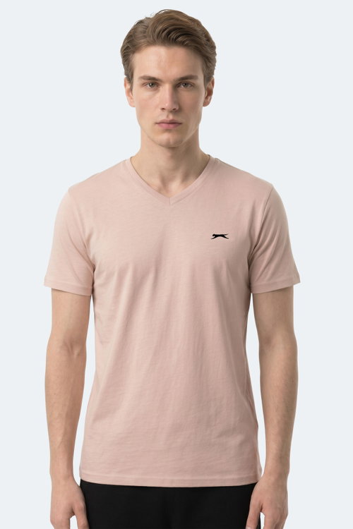 Slazenger RIVALDO T Erkek V Yaka Taş Gri Tişört