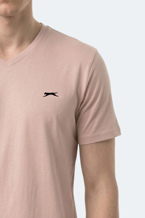 Slazenger RIVALDO T Erkek V Yaka Taş Gri Tişört