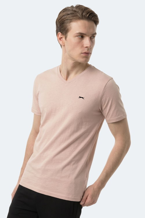 Slazenger RIVALDO T Erkek V Yaka Taş Gri Tişört