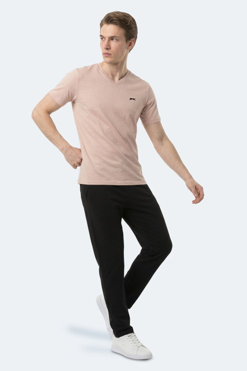 Slazenger RIVALDO T Erkek V Yaka Taş Gri Tişört