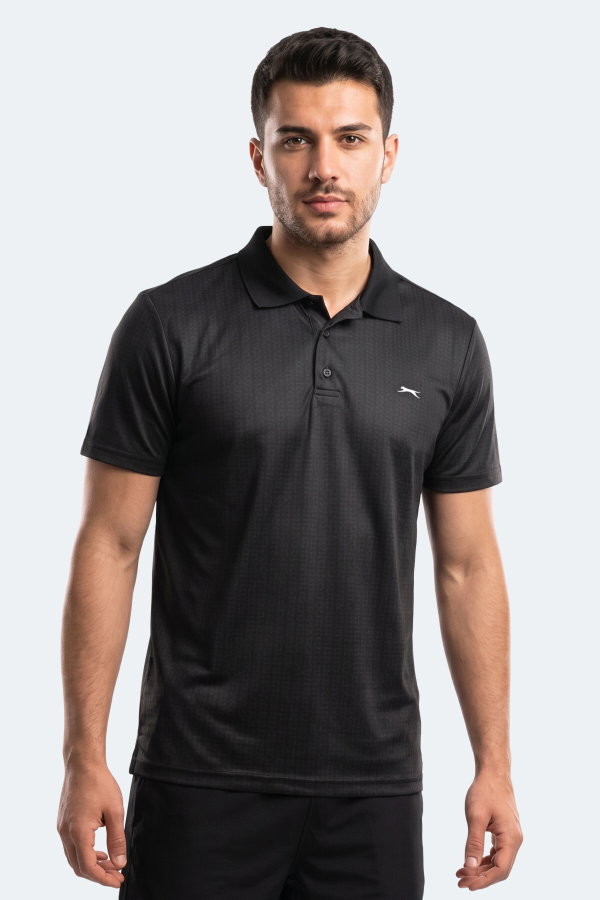 Slazenger ROBLES Erkek Polo Yaka Siyah Tişört