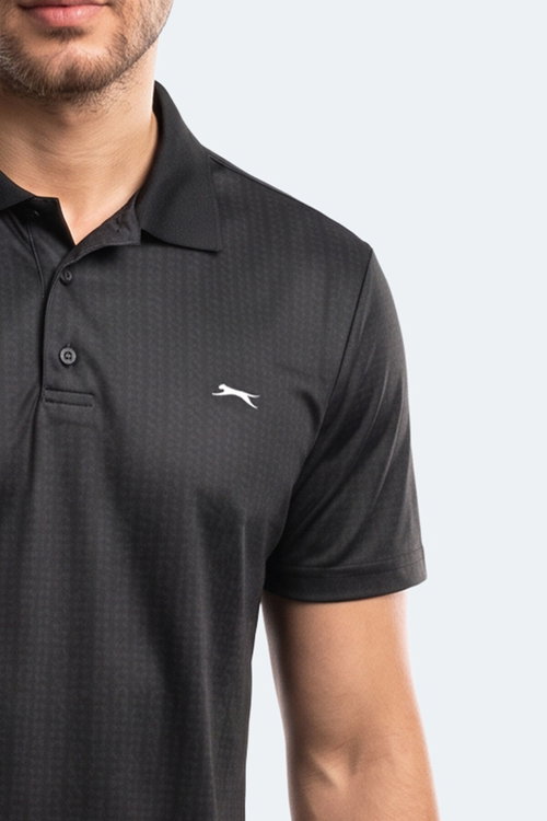 Slazenger ROBLES Erkek Polo Yaka Siyah Tişört