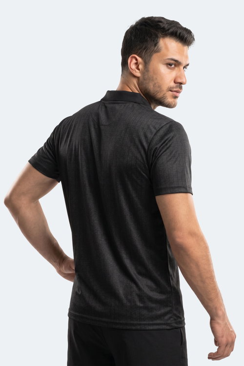 Slazenger ROBLES Erkek Polo Yaka Siyah Tişört