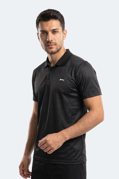 Slazenger ROBLES Erkek Polo Yaka Siyah Tişört