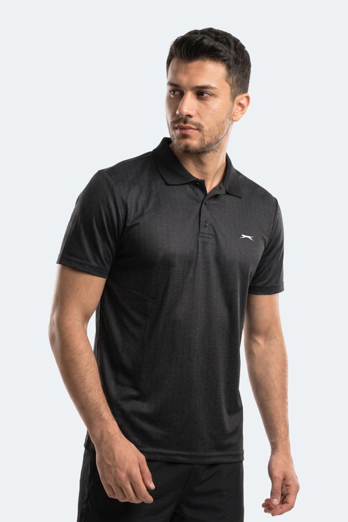 Slazenger ROBLES Erkek Polo Yaka Siyah Tişört