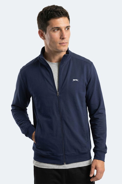 Slazenger RONAN Erkek Dik Yaka Fermuarlı Lacivert Sweatshırt