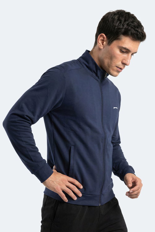 Slazenger RONAN Erkek Dik Yaka Fermuarlı Lacivert Sweatshırt