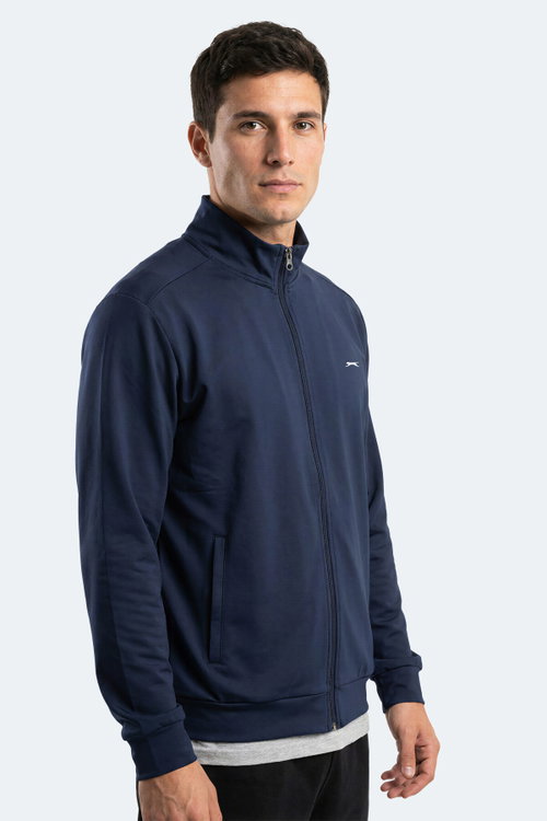 Slazenger RONAN Erkek Dik Yaka Fermuarlı Lacivert Sweatshırt