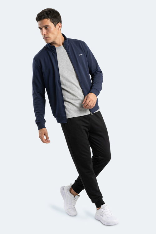 Slazenger RONAN Erkek Dik Yaka Fermuarlı Lacivert Sweatshırt