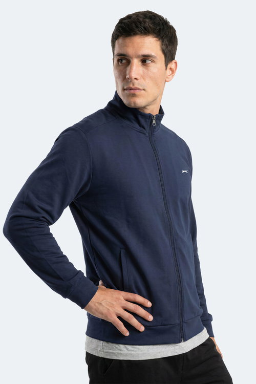 Slazenger RONAN Erkek Dik Yaka Fermuarlı Lacivert Sweatshırt