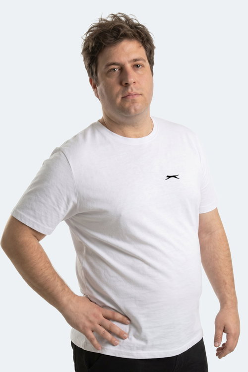 Slazenger ROSALVA JMB Erkek Büyük Beden Beyaz Tişört