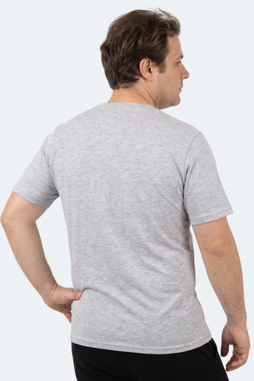 Slazenger ROSALVA JMB Erkek Büyük Beden Gri Tişört