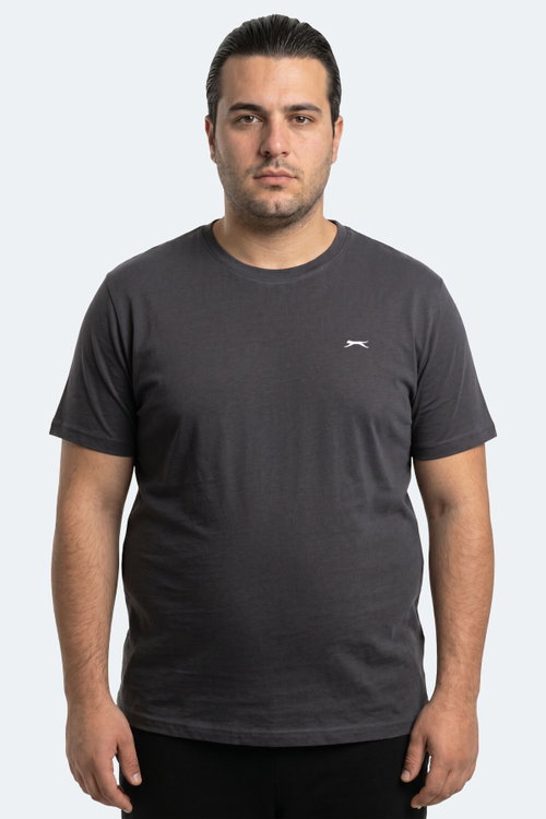 Slazenger ROSALVA JMB Erkek Büyük Beden Koyu Gri Tişört