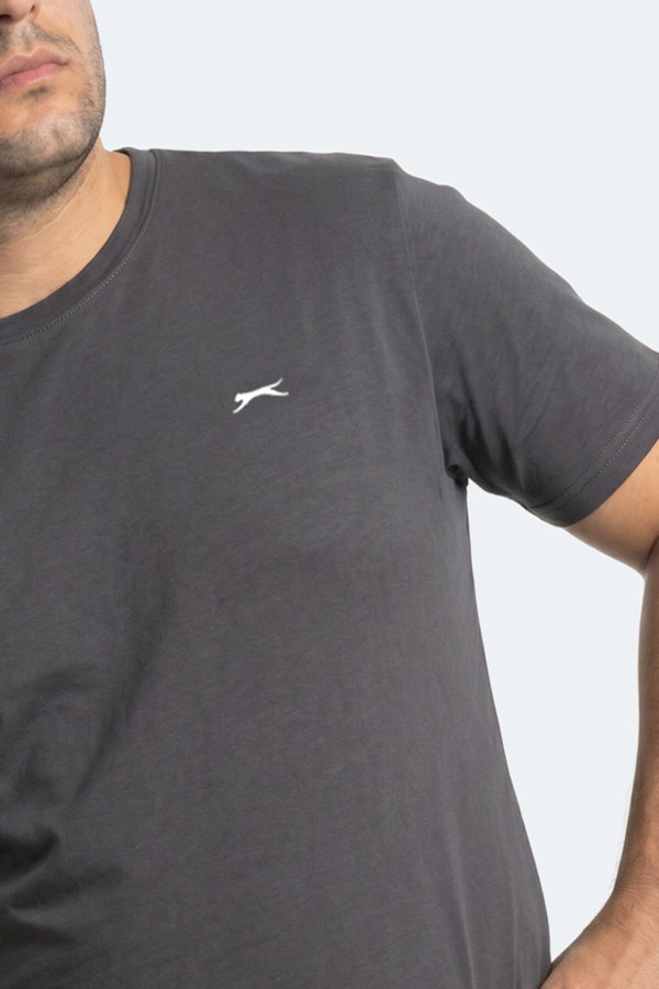 Slazenger ROSALVA JMB Erkek Büyük Beden Koyu Gri Tişört