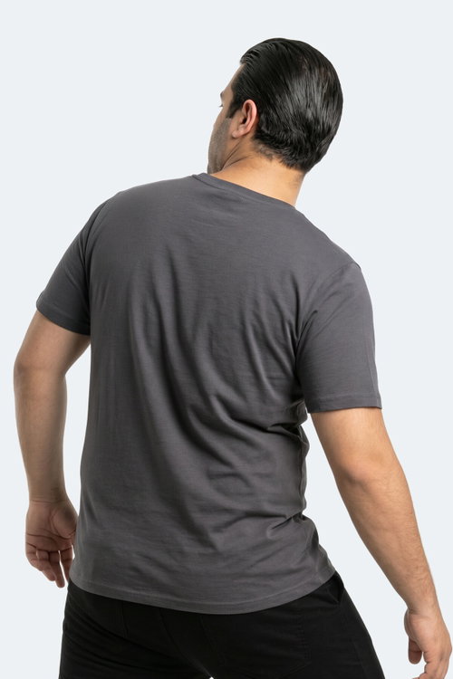 Slazenger ROSALVA JMB Erkek Büyük Beden Koyu Gri Tişört