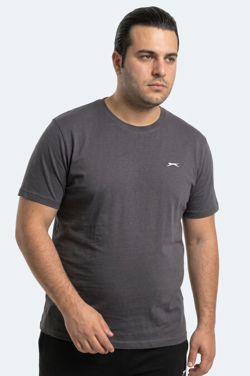 Slazenger ROSALVA JMB Erkek Büyük Beden Koyu Gri Tişört