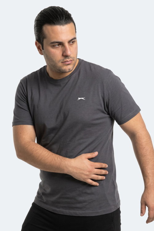 Slazenger ROSALVA JMB Erkek Büyük Beden Koyu Gri Tişört