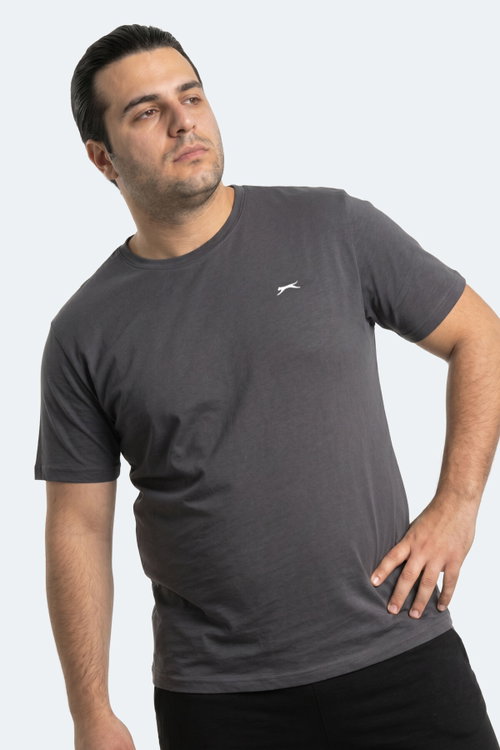 Slazenger ROSALVA JMB Erkek Büyük Beden Koyu Gri Tişört