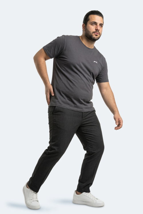 Slazenger ROSALVA JMB Erkek Büyük Beden Koyu Gri Tişört